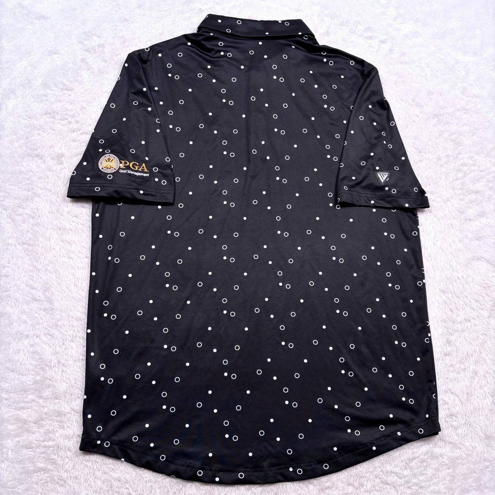 Sam Houston Bearkats Polo Men L Black Geometric Performance PGA Golf Management - Picture 5 of 11